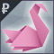 Лебедь из розовой бумаги